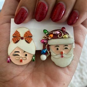 🔴🔴SOLD🔴🔴 by Baublebar Christmas Mr. & Mrs. Claus Earrings